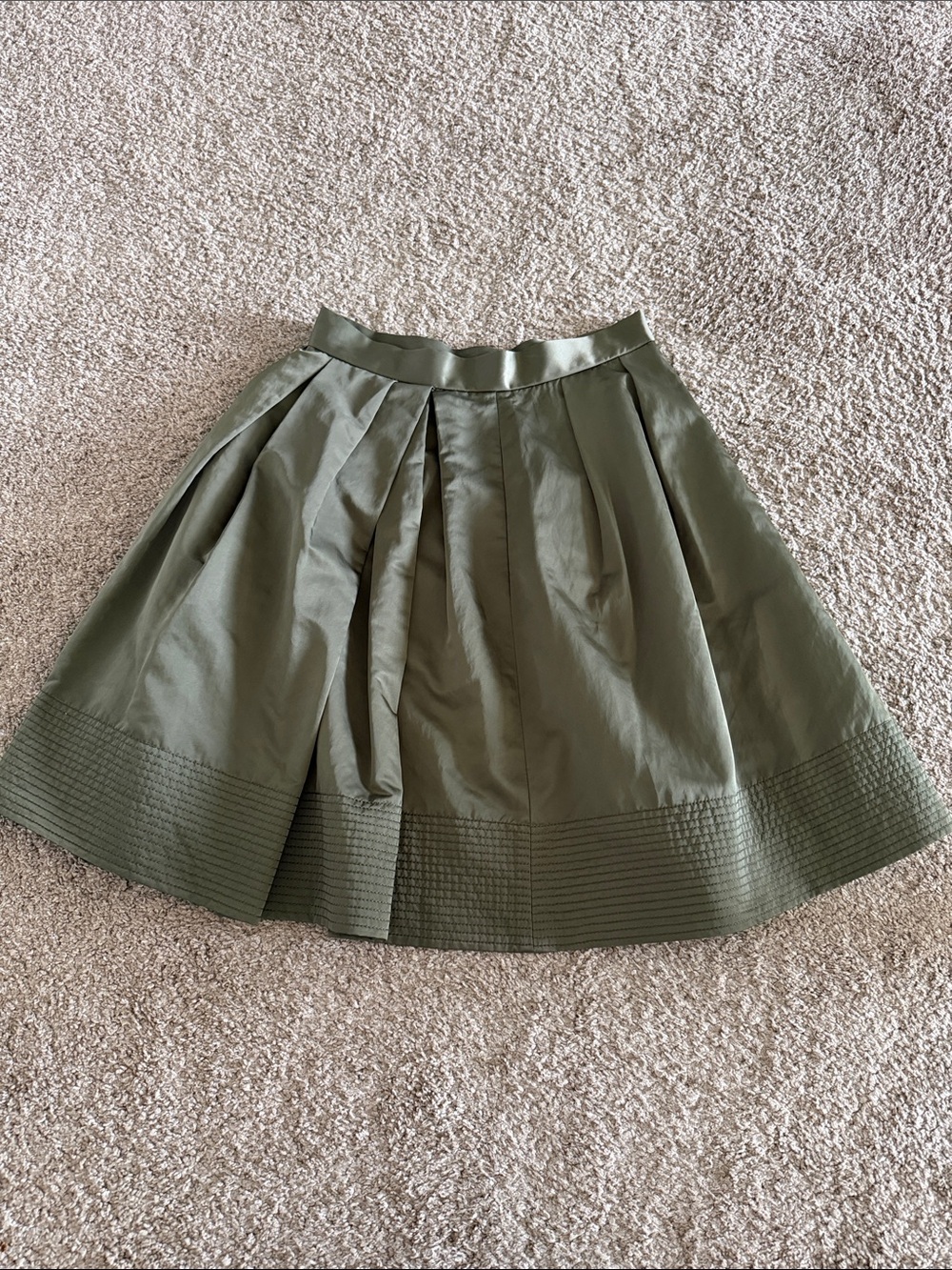 Banana Republic Olive Green Pleated Skater Skirt
